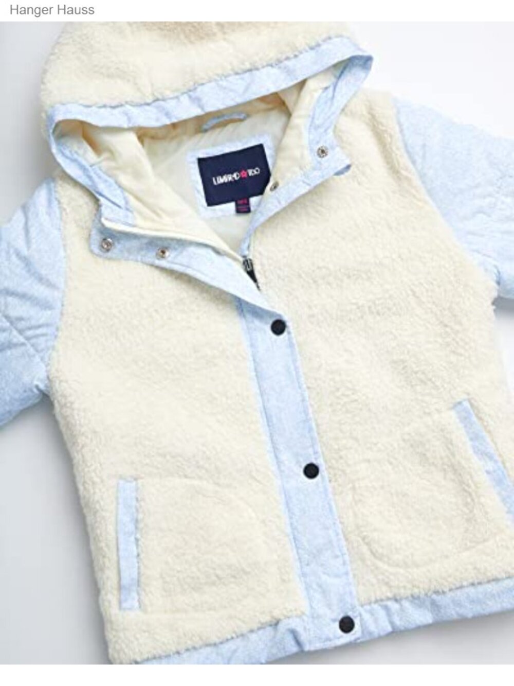 Girls Sherpa Lined Quilted Jacket with Faux Fur Hood Snap Pockets - Picture 2 of 5